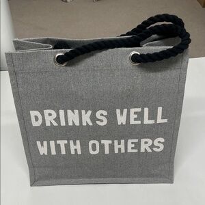 NWOT Super Cute Gray Tote Bag with Rope Handles